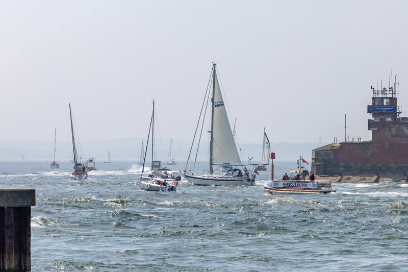 Busy day for the harbour patrol as boat owners surge for a day out on the water. Picture: Mike Cooter (110524)