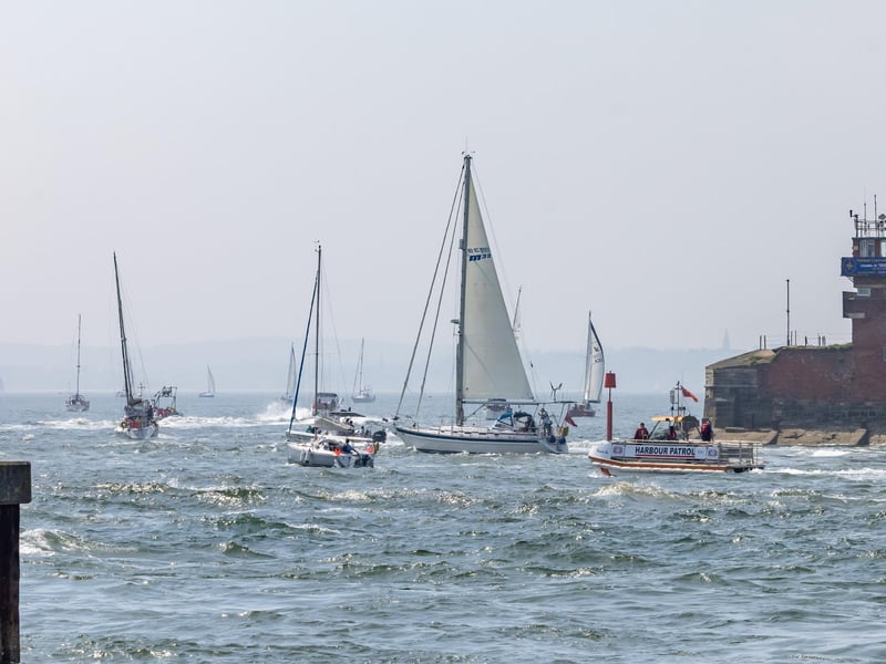 Busy day for the harbour patrol as boat owners surge for a day out on the water. Picture: Mike Cooter (110524)