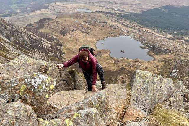 Laura climbs Moel Siabod in Eryri - one of the 20 peaks in her challenge
