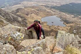 Laura climbs Moel Siabod in Eryri - one of the 20 peaks in her challenge