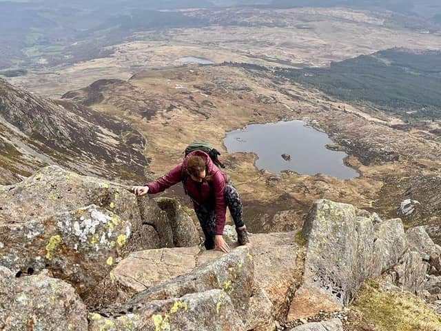 Laura climbs Moel Siabod in Eryri - one of the 20 peaks in her challenge