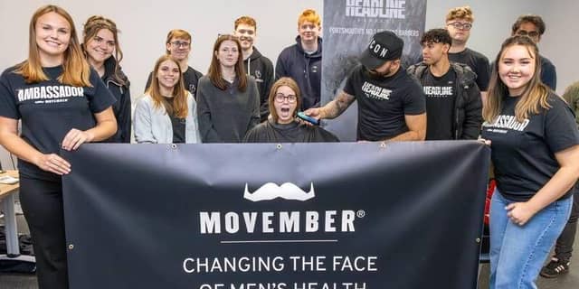 Students fundraising for Movember at the University of Portsmouth.