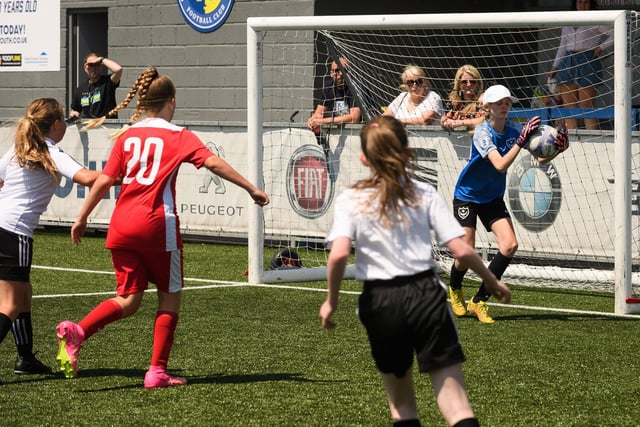 Girls' football action from the Havant & Waterlooville Summer Tournament. Picture: Keith Woodland (030621-90)