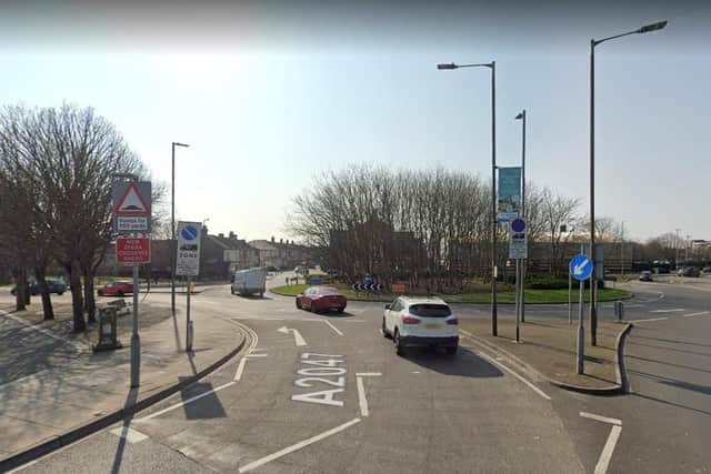 The collision happened at the roundabout near Fratton Bridge. Picture: Google Street View.