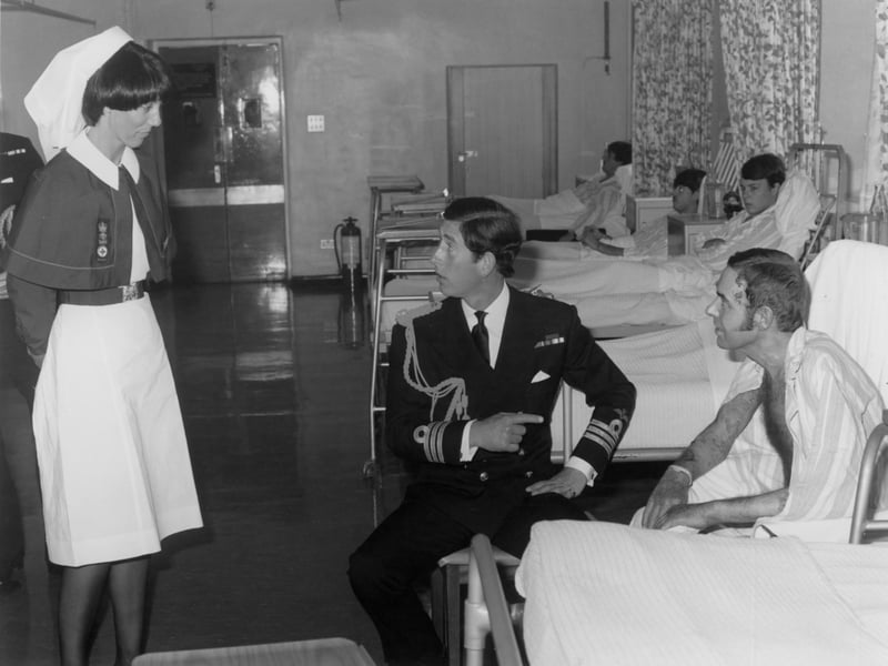 The Prince of Wales visiting the Royal Hospital Haslar in 1982