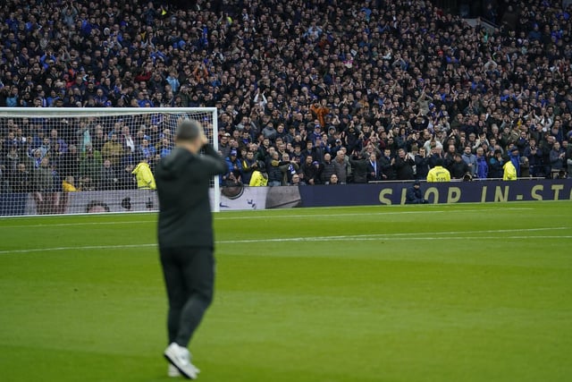 Pompey fans at the Tottenham Hotspur Stadium.