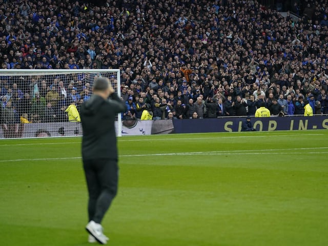 Pompey fans at the Tottenham Hotspur Stadium.