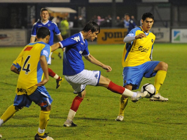 The defender failed to make a competitive appearance for Pompey, though he did appear in first team pre-season friendlies in 2010 against the likes of Fulham and DC United. Played for AFC Portchester in 2019/20 and made a handful of appearances for Moneyfields and Baffins Milton Rovers last season.
Picture by Malcolm Wells.