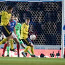 Sokratis Papastathopoulos opened the scoring for Pompey against Arsenal. Picture: Joe Pepler