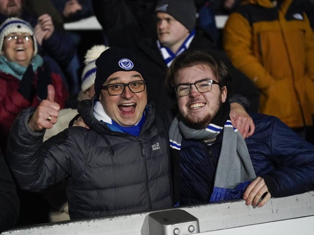 The big coats got their first outing of the winter as fans wrapped up warm for their latest Pompey away day