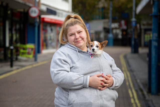Gemma Walker with her dog, Bella in Charlotte Street, Portsmouth

Picture: Habibur Rahman