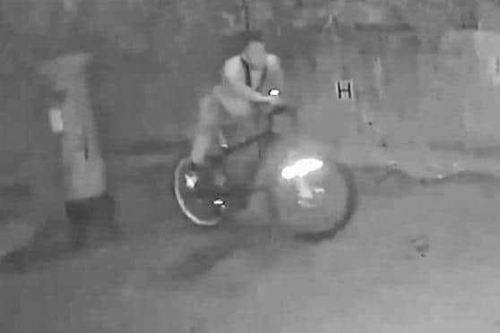 CCTV shows Kevin Batchelor riding away from the murder scene after killing George Allison, 21, in Leigh Park on May 23, 2020. Picture: Hampshire police