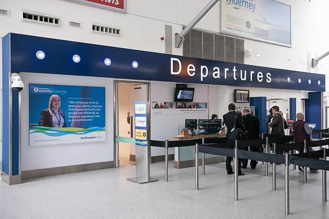Southampton Airport's departures desk. Picture: Louise Neville