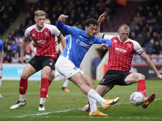 Pompey boss Danny Cowley would have had another close look at Cheltenham centre-back Will Boyle during the Blues' trip to Whaddon Road earlier this month     Picture: Jason Brown