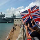 HMS Prince of Wales and HMS Queen Elizabeth are both currently in Portsmouth. Pictured is HMS Prince of Wales heading for her USA deployment. Picture: Ben Mitchell/PA