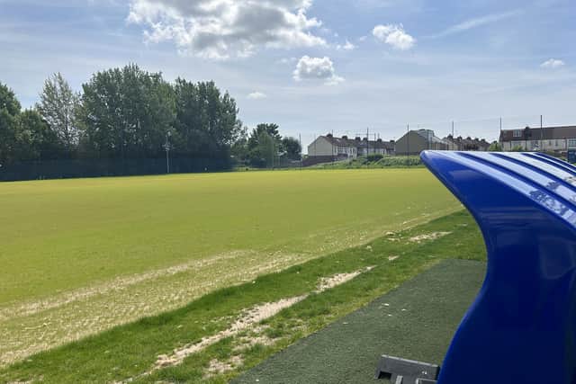 The under-18's pitch, at the back of Pompey's training ground, began towards the end of the season. It will be ready for pre-season on June 26.