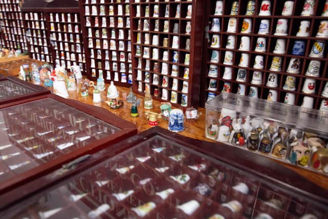 Some of the thimbles on display at Pump House Auctions