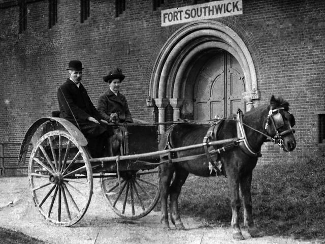 Believed to be a member of the Thistlewayte family outside Fort Southwick. A turn of the 20th century photograph believed to be owner of Southwick Estate a member of the Thistlewayte family. Picture: Barry Cox postcard collection