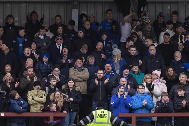 Pompey fans at Fleetwood. Picture: Daniel Chesterton