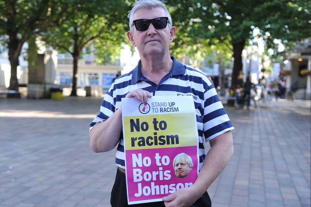 Stand Up To Racism Portsmouth representative, Simon Magorian, at a previous anti-racism demonstration.

Picture: Habibur Rahman