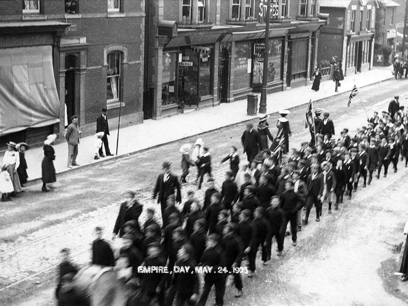 The people of Waterlooville celebrating Empire Day on May 24, 1903.