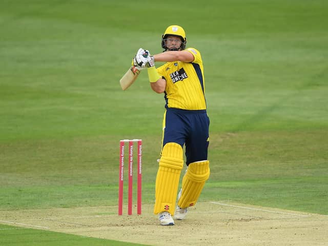 George Munsey top scored for Hampshire in their first T20 Blast win of 2020 against defending champions Essex. Photo by Alex Davidson/Getty Images.