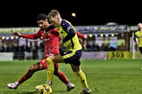 Gosport's Mason Walsh on the ball against Hayes & Yeading Picture: Tom Phillips