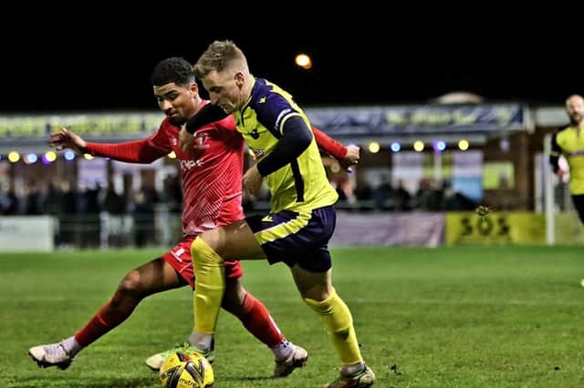 Gosport's Mason Walsh on the ball against Hayes & Yeading Picture: Tom Phillips