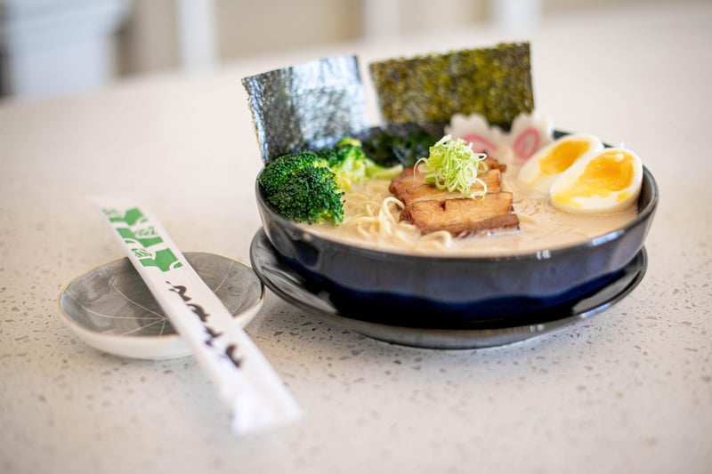 The Captains Table is located in the Keppel's Head Hotel in the Hard. It boasts a traditional British and European menu while also offering a Japanese menu. Pictured is ramen with braised pork belly.