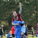 Cross Keys celebrate their goal in a 2-1 Portsmouth Sunday League Division 4 loss to Cosham Trades. Picture: Kevin Shipp