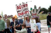 The Let's Stop Aquind walking protest against Aquind pictured starting at the Fort Cumberland car park in Eastney.

Pictured is general views of the event taking place.

Picture: Sam Stephenson
