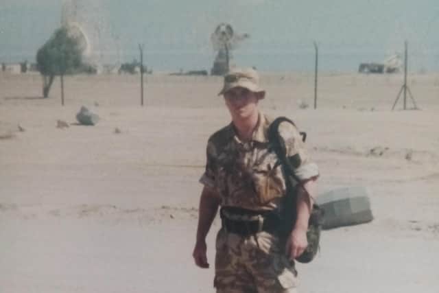 Andrew Hollins, 40, pictured during operations in the Middle East. Photo: supplied
