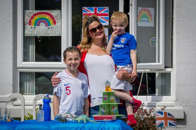 Sarah Emery, Harry 8 and Jack 3 outside their home
Picture: Habibur Rahman