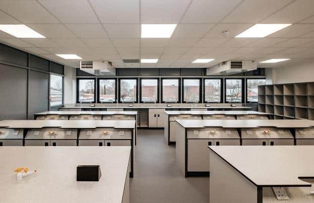 Inside Springfield School's new £2.6m science block.