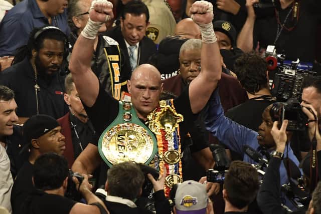 Tyson Fury defeated Deontay Wilder in Las Vegas to win the world heavyweight boxing championship. Photo by MB Media/Getty Images.