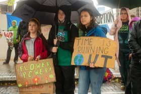 Pictured is: Robyn Mellor, Lucy Piper and Eve Mellor at a Let's Stop Aquind protest

Picture: Keith Woodland (021021-138)