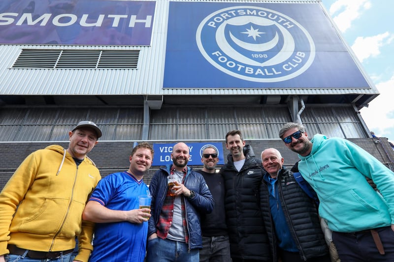 Pompey fans before the last home game of the season, Portsmouth v Wigan Athletic, at Fratton Park, Portsmouth
Picture: Chris  Moorhouse (200424-040)