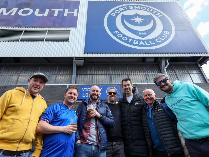 Pompey fans before the last home game of the season, Portsmouth v Wigan Athletic, at Fratton Park, PortsmouthPicture: Chris  Moorhouse (200424-040)