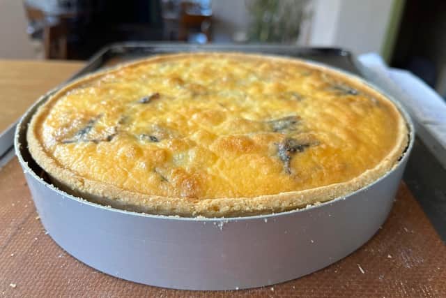 Lawrence Murphy's quiche with Isle of Wight blue cheese and celeriac.