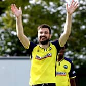 Goalscorer Matt Paterson raises his hands in celebration after Gosport's win at Yate Town Picture: Tom Phillips