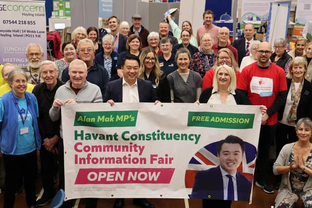 Havant MP Alan Mak with exhibitors at his Community Information Fair