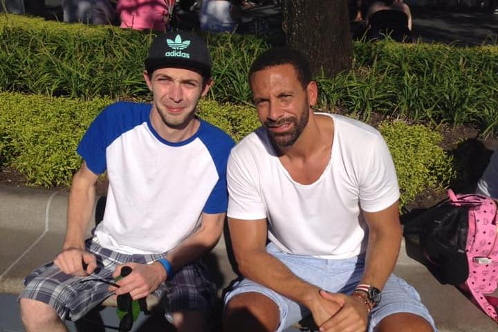 Kyel Humby with former Manchester United and England centre-back Rio Ferdinand at Walt Disney World Resort, in Florida
