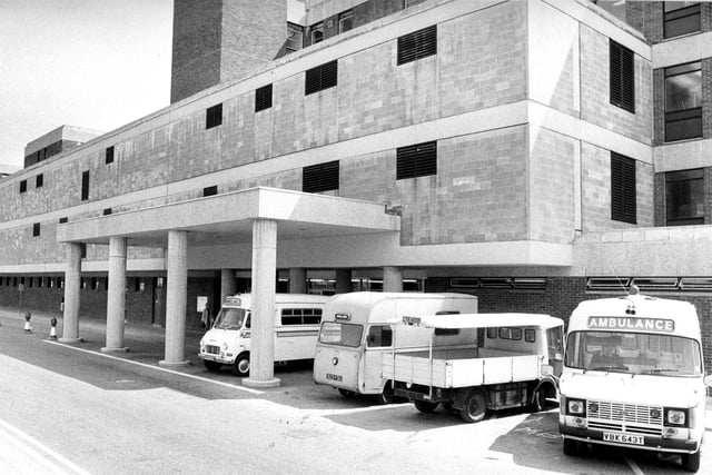 Ambulance parked outside of Portsmouth's QA Hospital on September 1, 1986 PP3967