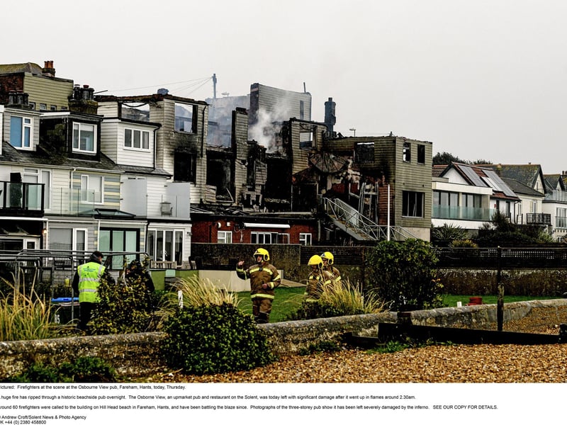 Firefighters at the scene at the Osborne View pub.