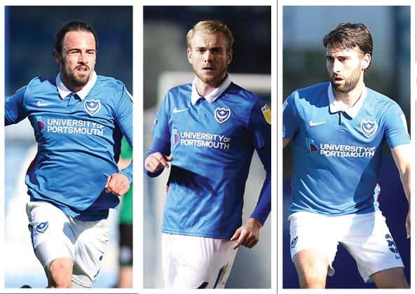 From left: Ryan Williams, Jack Whatmough and Ben Close
