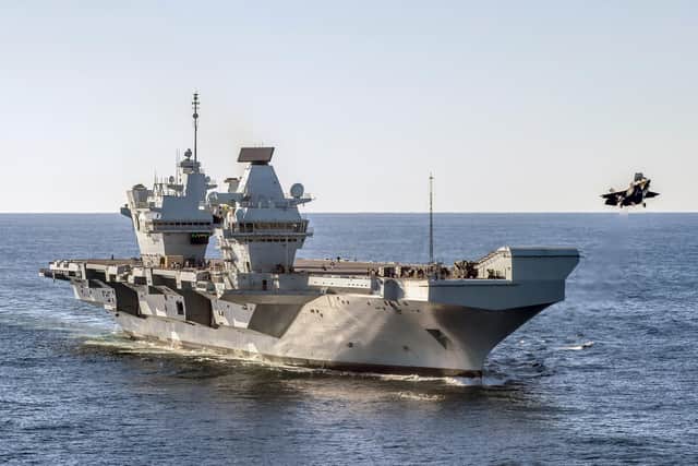 Pictured: F35B takes off from HMS Queen Elizabeth