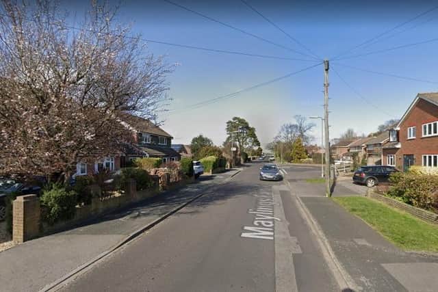 The man was stopped, searched and arrested near Maylings Farm Road, Fareham. Picture: Google Street View.