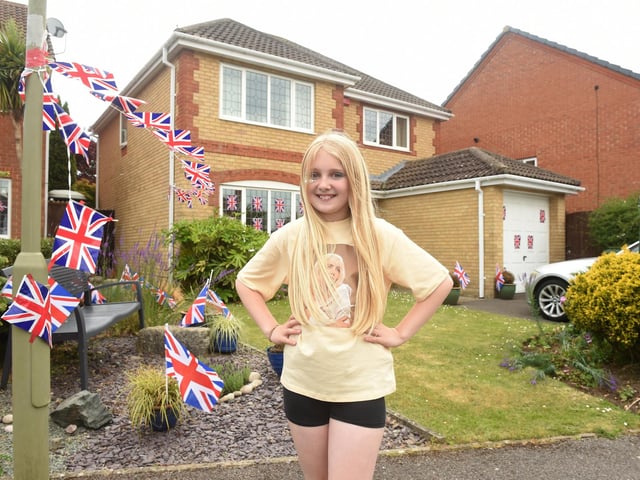 Abbie Longley, 10, in Heritage Gardens, Portchester, on Saturday (040622-9366)