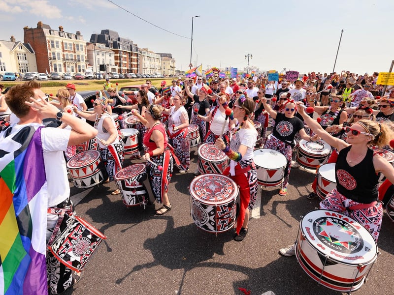 Pictured is: The Batala Portsmouth reggae band, which led the parade.
Picture: Keith Woodland