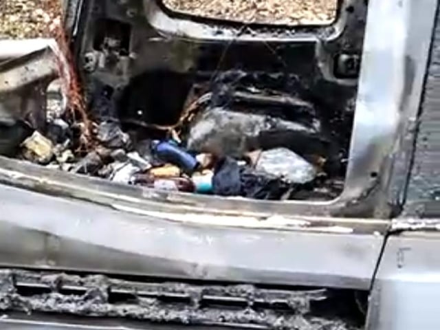 A car burst into flames on the M27 between junction 11 and 12 eastbound on Friday